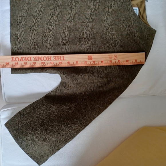 Danielle Rollins Deep Olive Green  Textured Wool Crop Top, 3/4 Sleeve  XS - Picture 10 of 11